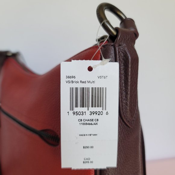 COACH Chaise Colorblock Pebbled Leather Crossbody-Brick Red Multi ⭐ - Picture 16 of 16